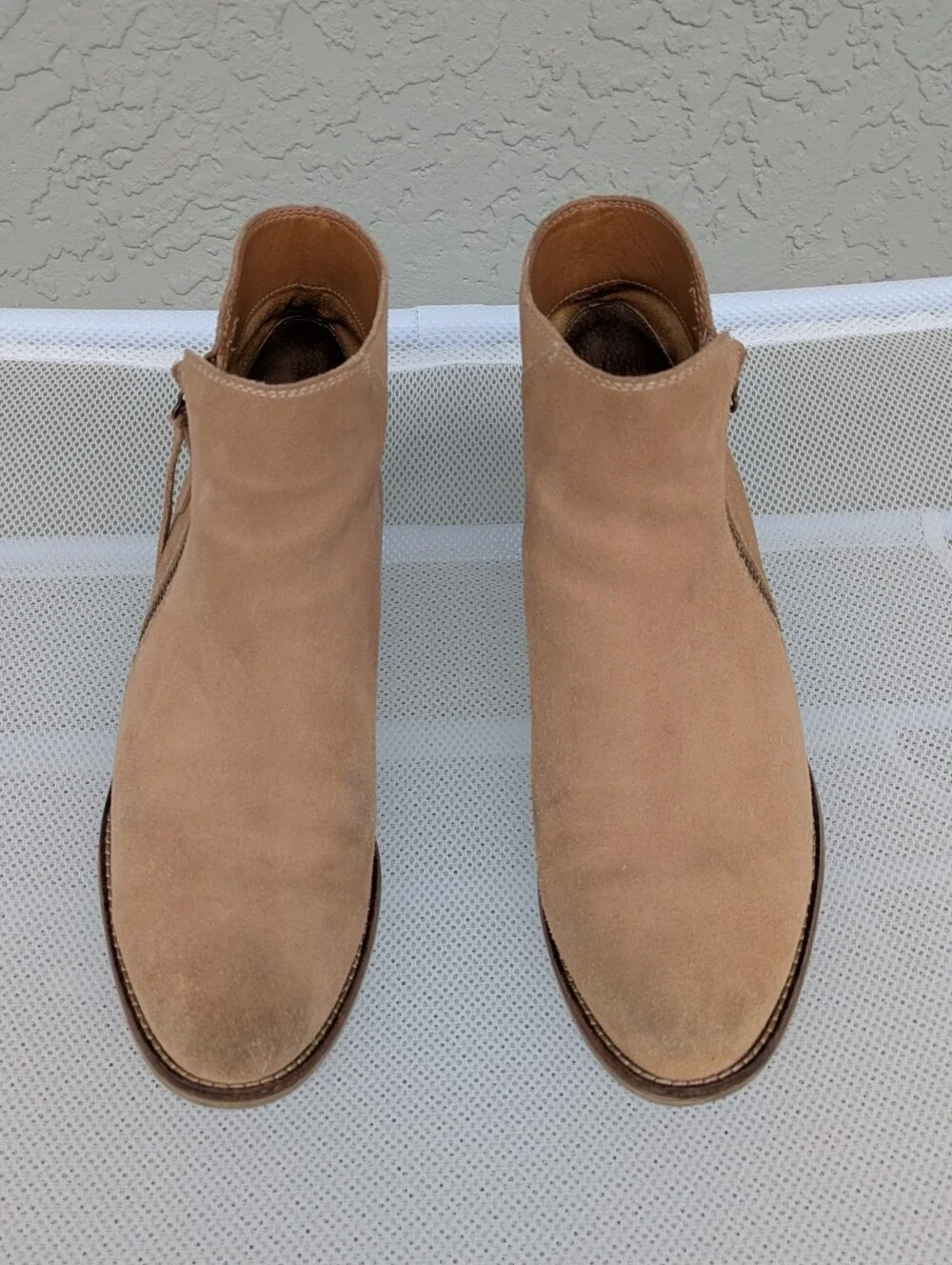 White Mountain Altos Leather Block Heel Ankle Boot In Beachwood Suede
